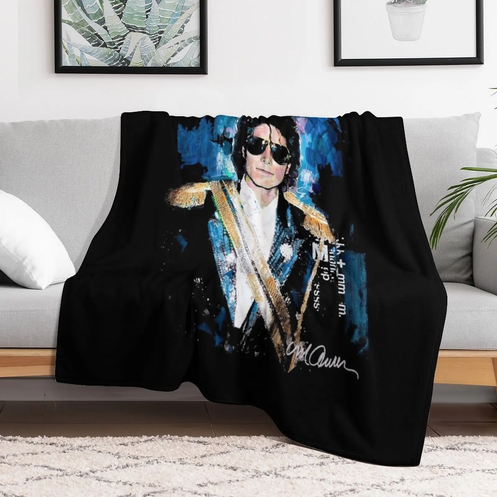 Michael 1984 Grammys Jackson Pop Art Portrait Throw Blanket Softest Thins christmas gifts for babies Blankets