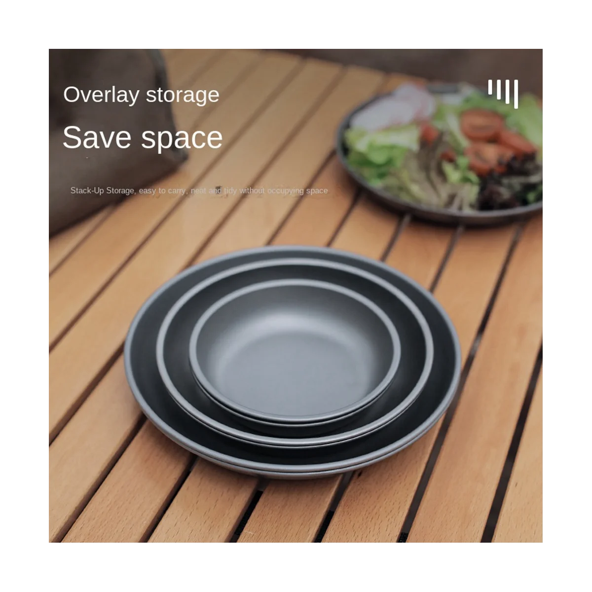 Outdoor Cookware Camping Dinner Plate Heat-Resistant and Corrosion-Resistant Pure Titanium Picnic Plate,185Mm