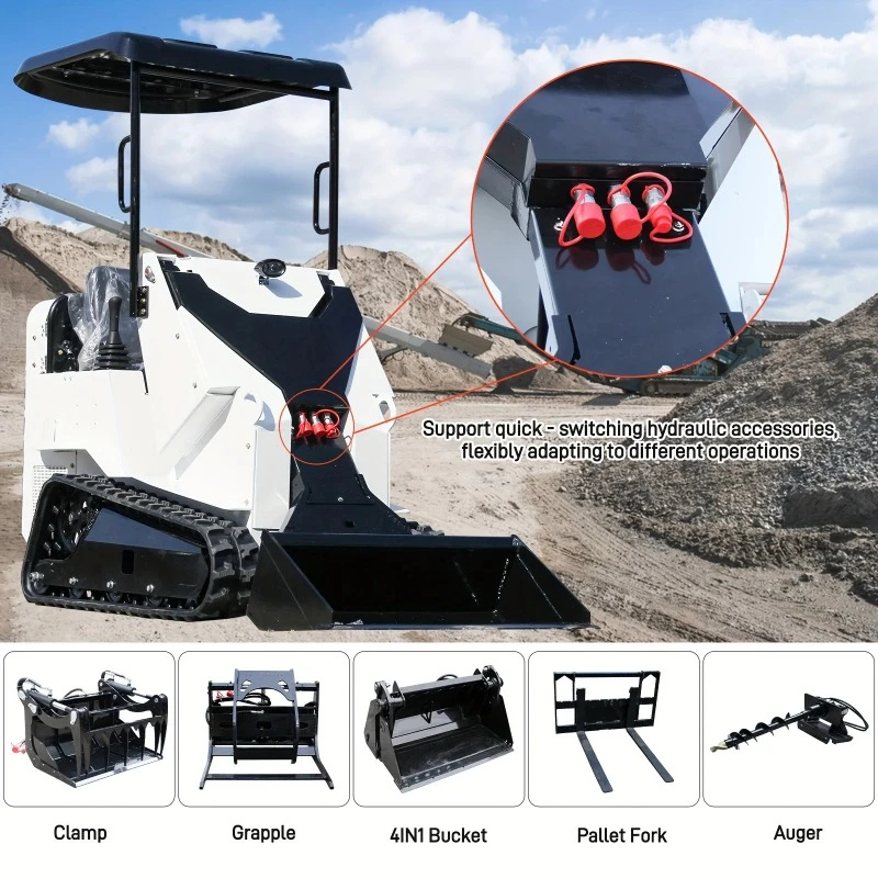 جرافة توجيه منزلقة، محمل مسار، محرك EPA CE Kubota، حفارة بسعة تحميل 2 طن، مناسبة لنقل الأعمال الأرضية