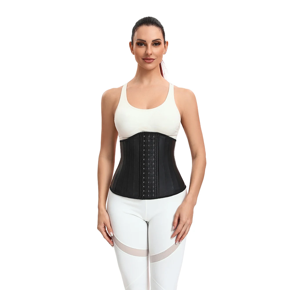 

Latex Waist Trainer Side Cut Shaper Corset 25 Steel Bones Slimming Belt Cincher Shapewear