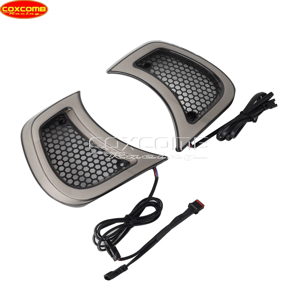 ل هارلي بجولة الطريق الإنزلاق FLTR 2015-2024 دراجة نارية LED بدوره إشارات كامل الوقت تشغيل ضوء الجبهة كشافات تنفيس لهجة مصباح