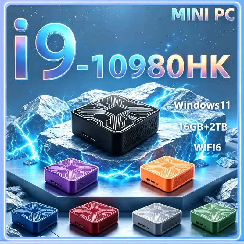 Portable Mini Desktop Intel I9 10980HK Windows 11 4K UHD Graphic Output 16GB RAM 2TB SSD Wireless WIFI6 BT5.2 Gamer PC