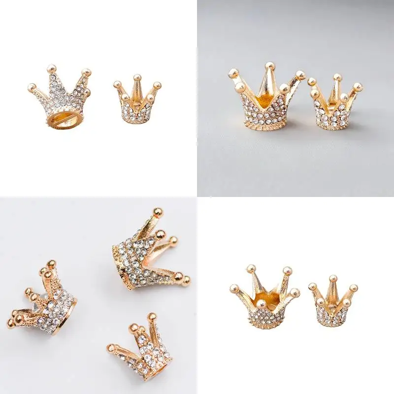 2/3pcs Dollhouse Miniature GOLD MINI มงกุฎ Rhinestone Princess Crown ขนาดเล็ก Tiara ของเล่นตุ๊กตาอุปกรณ์เสริม