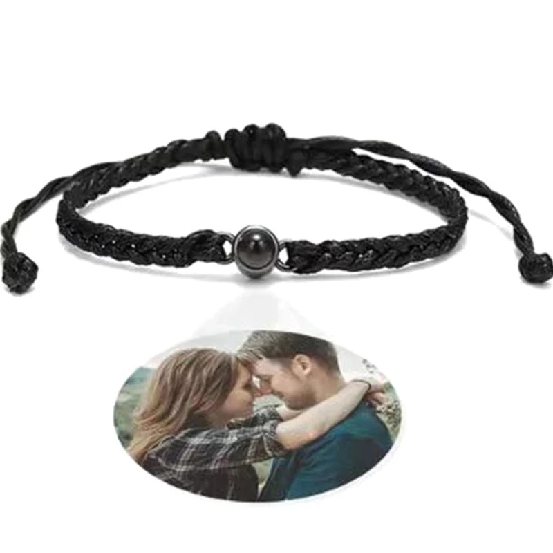 Circle Photo Projection Bracelet Personalized Handmade Bracelets For Couple Family Friend Christmas Valentine's Day Gifts