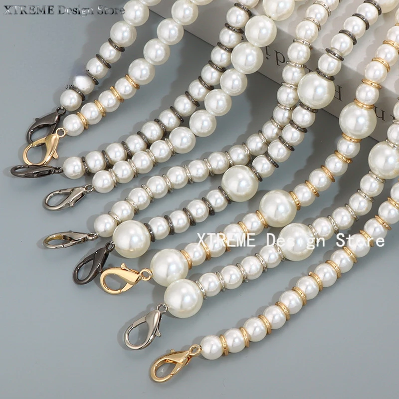 Fashion Pearl Strap For Bags DIY Purse Handbag Handles Replacement Short Imitation Pearl Bead Chain For Handbag Multifunctional