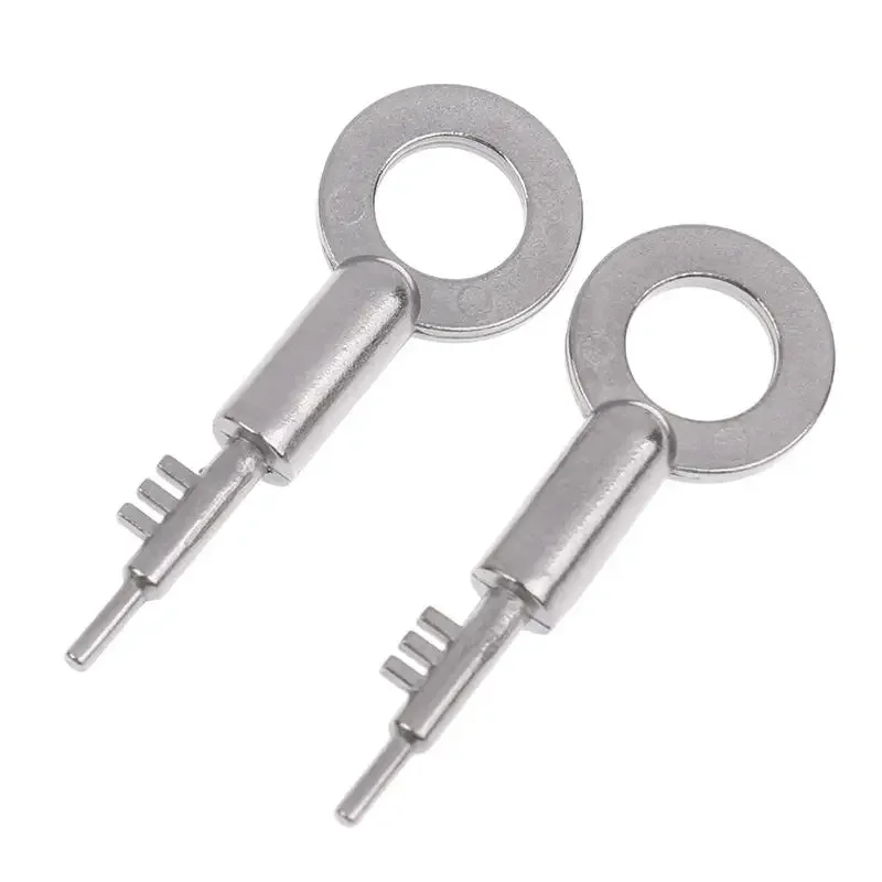 1/2pcs New Stainless Steel 3-Tooth Lock Key Blank Universal - Bathroom Door Keys Home Security Replacement Keys