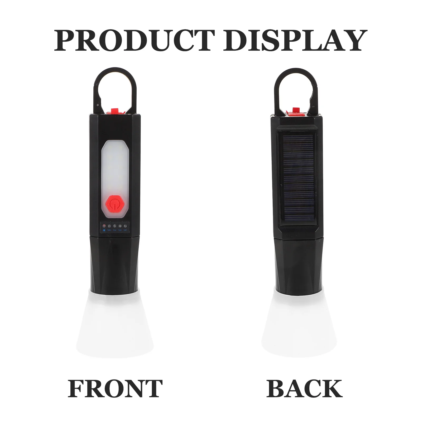 Handheld Flashlight LED Rechargeable Camping Lamp Multifunctional Lights Plastic Solar Travel Emergency