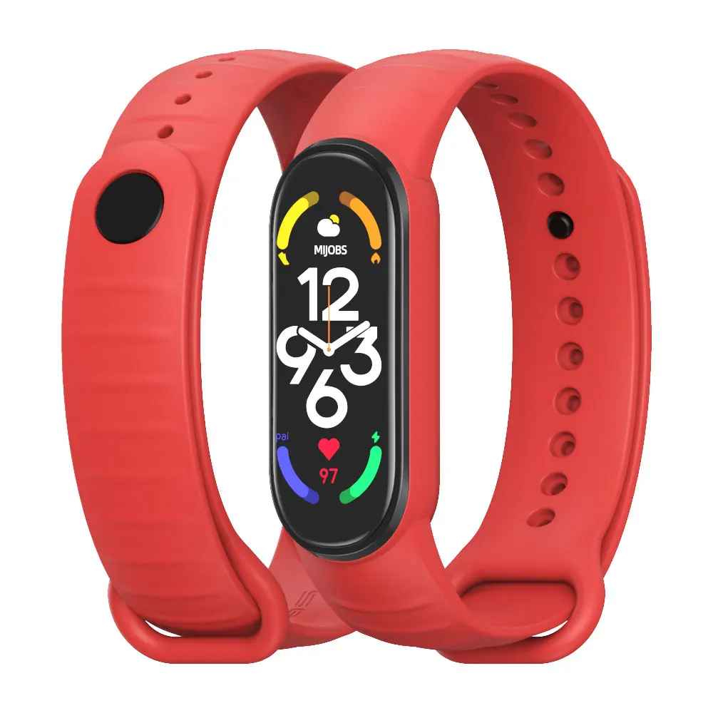 สายสำหรับ Xiaomi Mi Band 7 6 5สายรัดข้อมือซิลิโคน TPU แบบนิ่มสำหรับเปลี่ยน MiBand 6 7 5สายรัดข้อมืออัจฉริยะ Mi 7