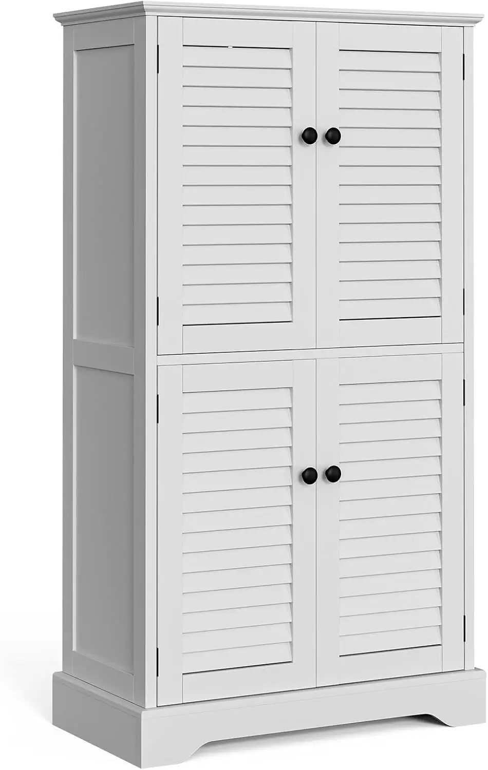 

Storage Cabinet 43' with Stable Base, Classic Louvre Doors, Ajustable Shelf for Bathroom, Kitchen