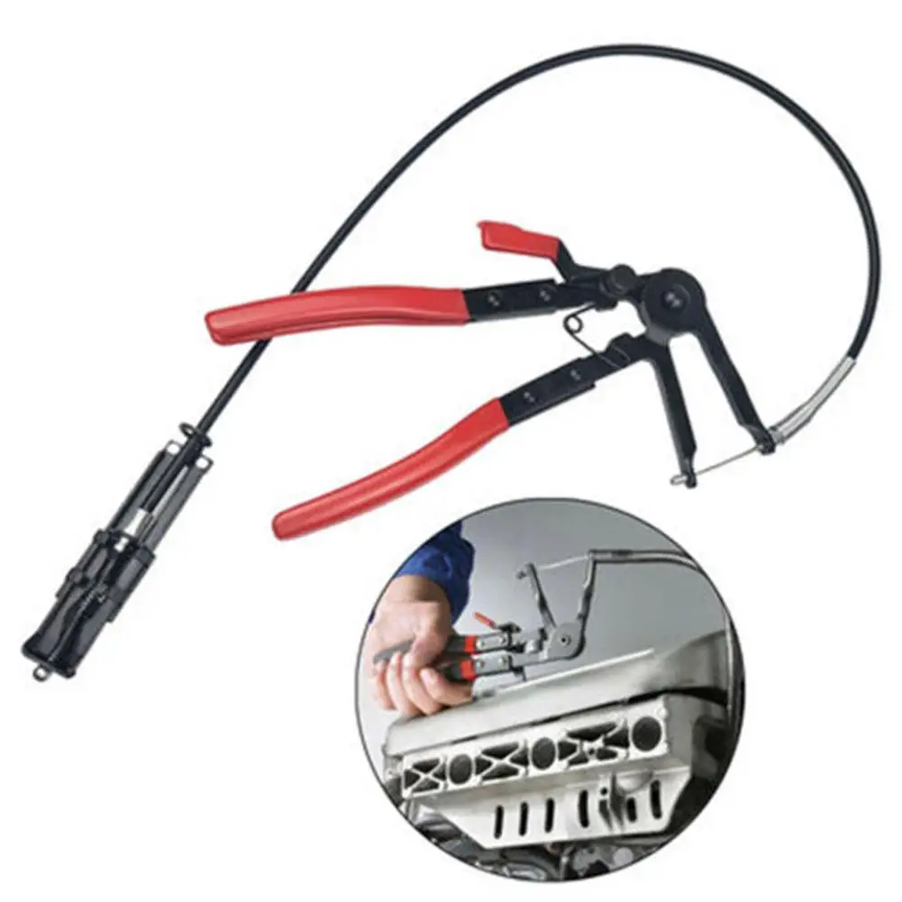 Clamping Pliers Bendable Hose Clamps Cable Type Flex Clamps Hose Straight Bundle Repair Tools Removal Hose Cable Auto Long R7k6