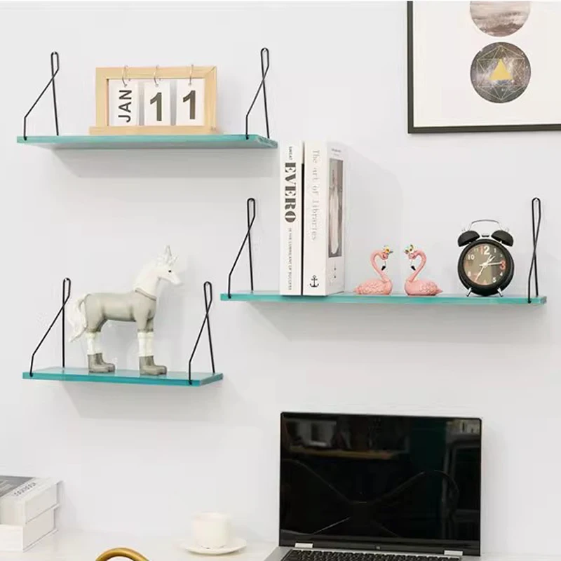 1Pc Floating Shelves Wall Bookshelves Wall Mounted Display Stand Wood Storage Shelf for Living Room Bathroom Bedroom Kitchen