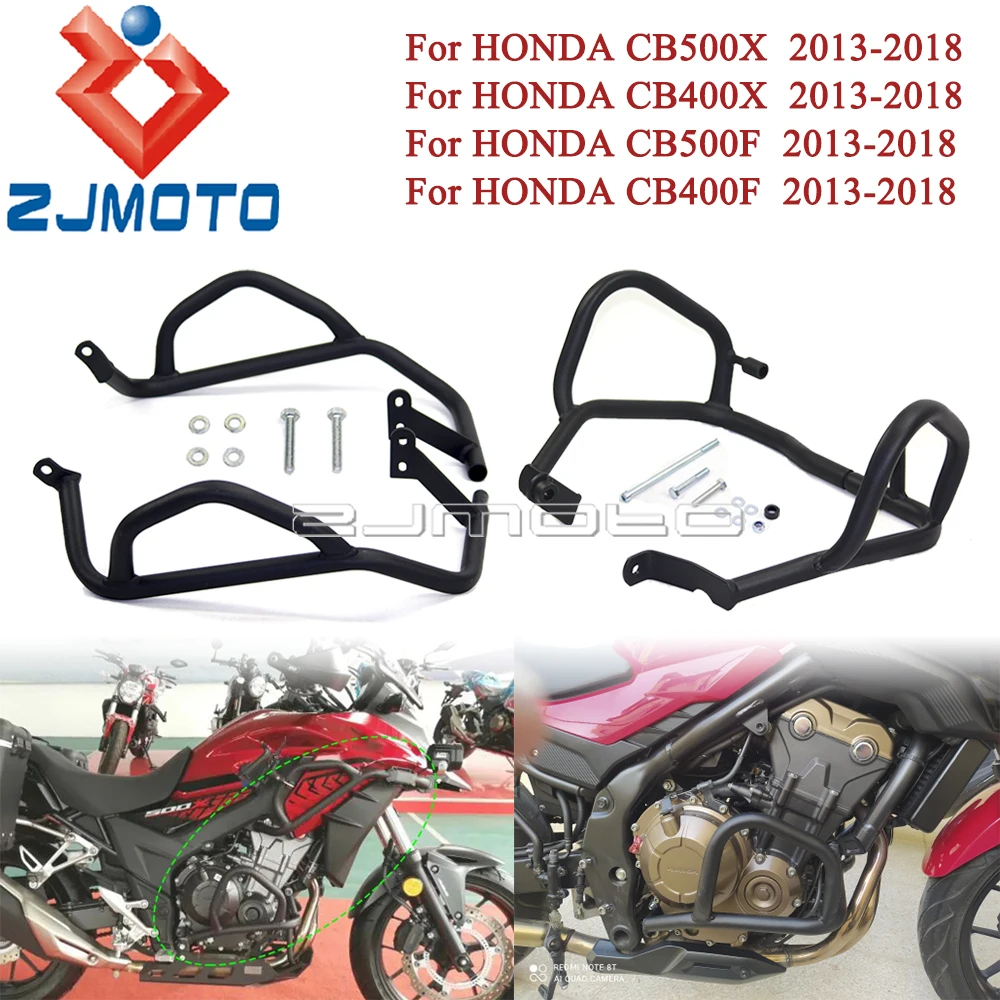 Highway Crash Bar Motorcycle Fairing Extension Bumper Engine Guard Falling Frame Bar For Honda CB500X CB400X CB500F CB400F 13-18