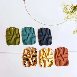 White K Gold Eardrop Accessories Wave Metal Pendant Earring Necklace Charms Diy Making Material Jewelry Finding 6pcs