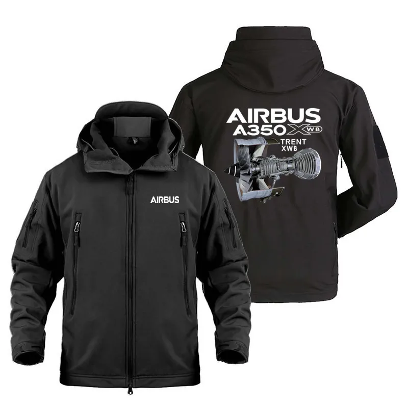 

Airbus A350 Trent Wxb Engine Aviation Pilots Outdoor Military Men's Tactical Shark Skin Fleece Warm SoftShell Coats Jackets