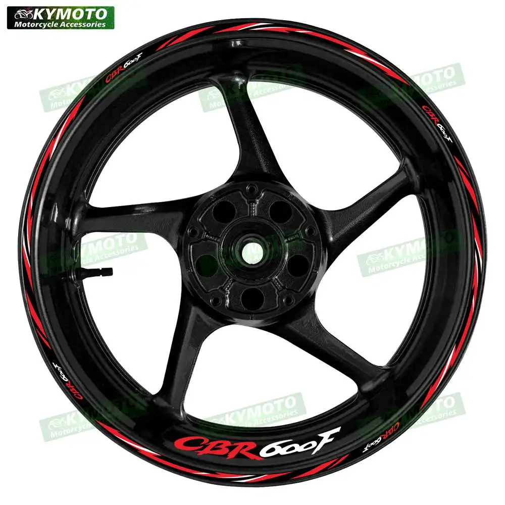لهوندا CBR600F CBR 600F عجلات أمامية وخلفية عاكسة للدراجة النارية 17 بوصة ملصقات محور المشارب هدية اكسسوارات الشارات #5