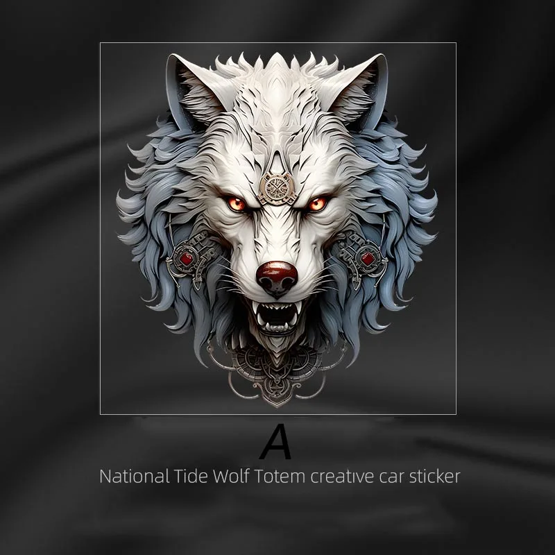 

Car Wolf Head Sticker Scratches Block 3D Wolf Totem Creative Personalized Body Bumper Decoration , Motorcycle Sticker.