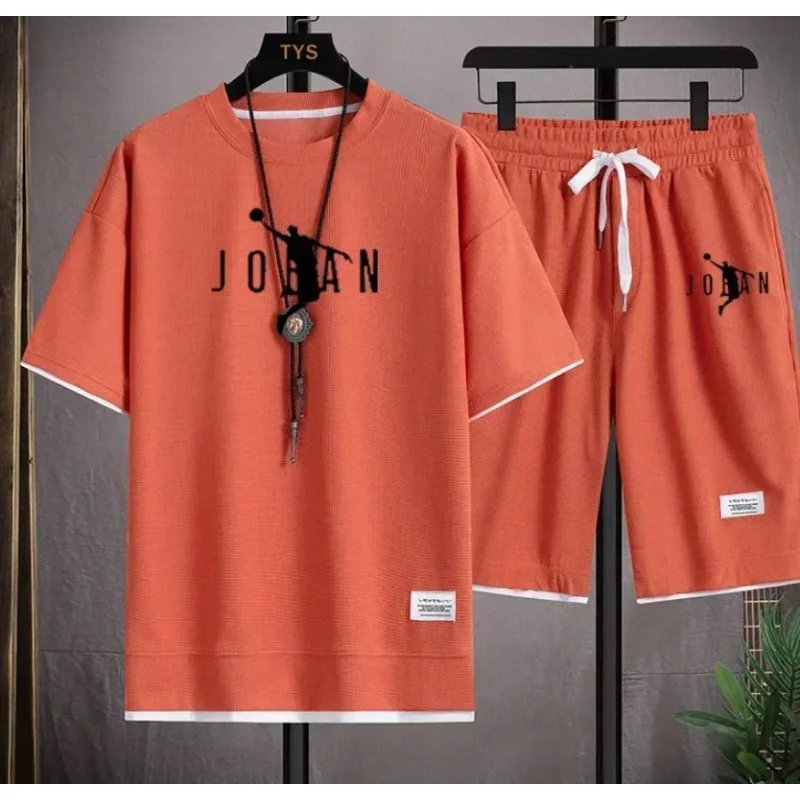 Męski zestaw na lato 2026: casualowa marynarka + T-shirt i szorty, modny designerski strój smart casual, streetwearowy dres