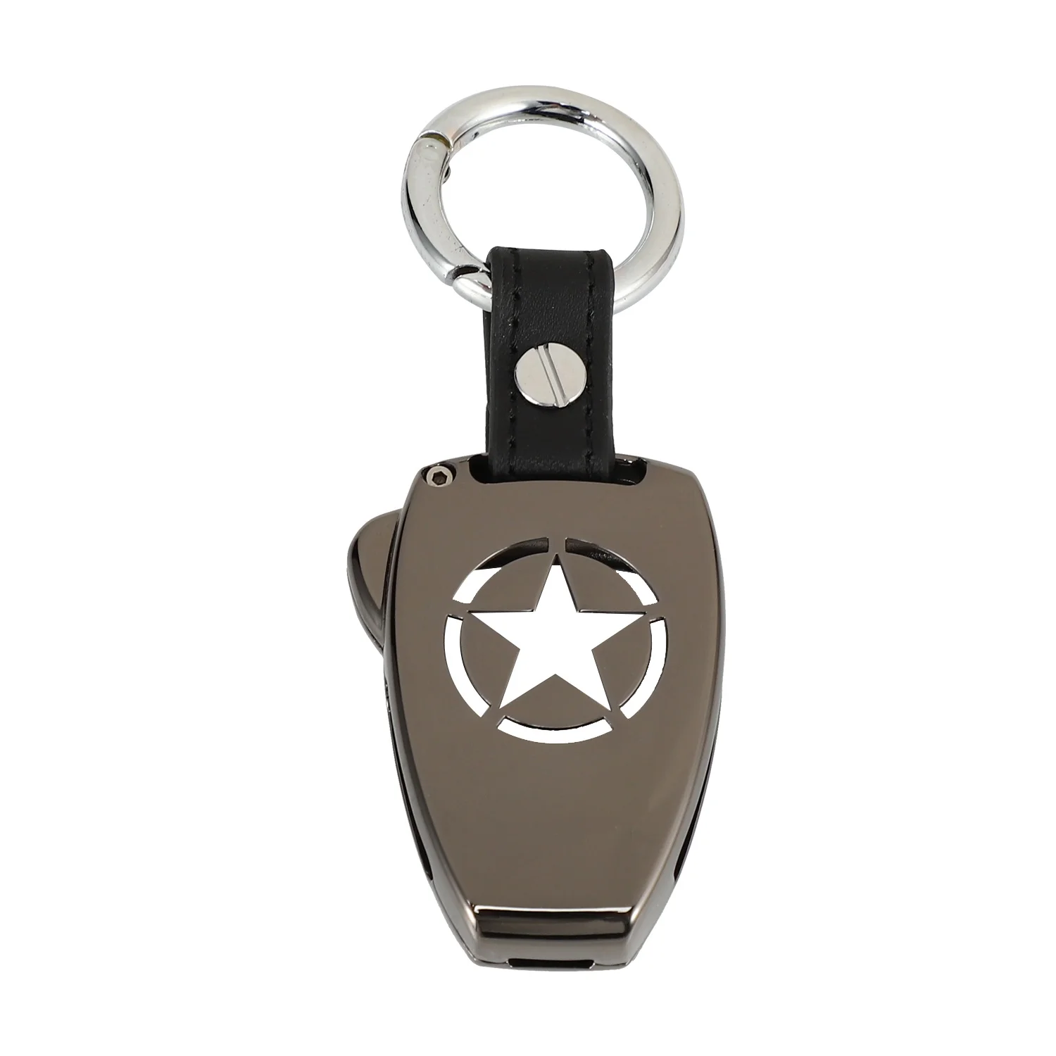 A76T-Car Key Chain Case Shell Ring Cover Protector Holder For Jeep Wrangler JK 2008-2017 For Jeep Compass 2008-2015 Patriot 2011 view 3