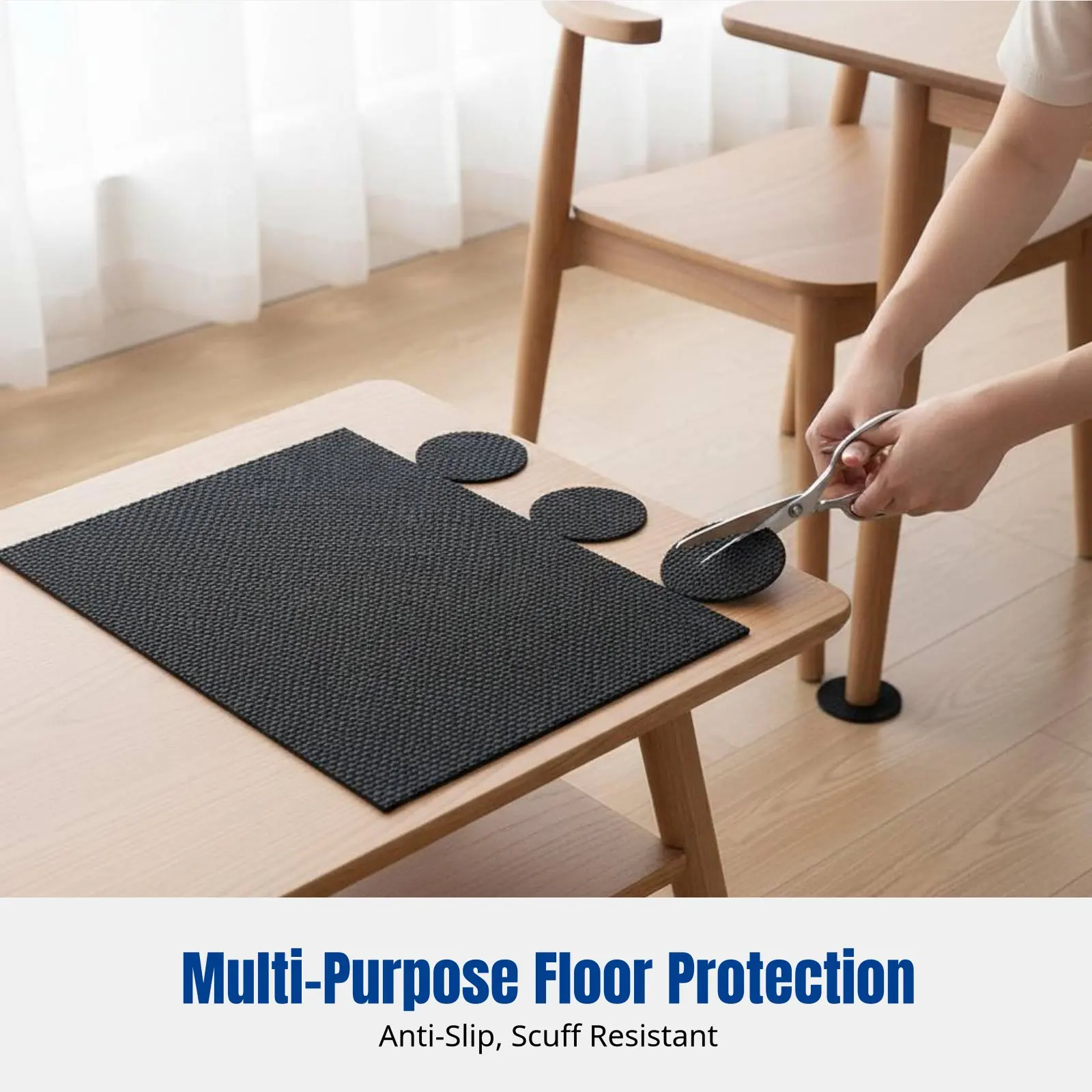 Cuttable Large Furniture Pads, Table Chair Leg Protectors, Non-Slip, Anti-Scuff, Thick Fabric, Floor Protection, Multi-Color