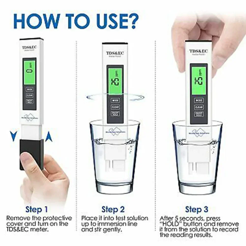 

Instrument Water Quality Test Auto Temperature Compensation Digital Tester Drinking Easy To Clean Home PPM Meter Tool Parts