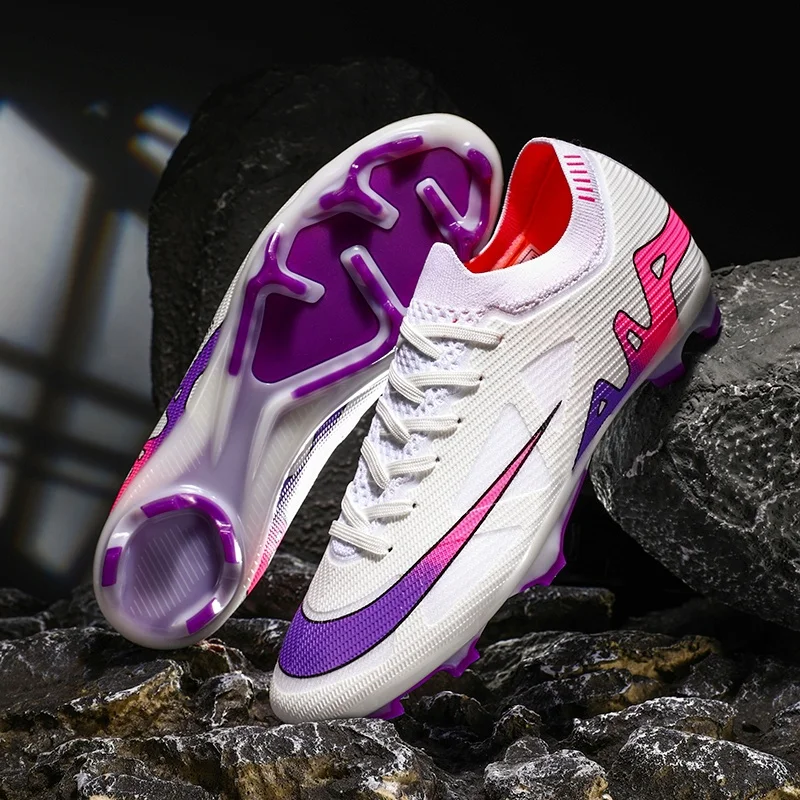 

New Men Football Boots Match Indoor Breathable Long Spikes Ultralight Grass Cleats Soccer Shoes Sneakers Training Drop Shipping