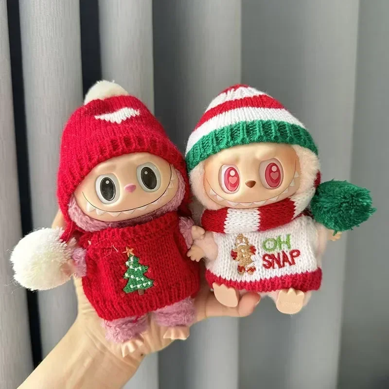 Vêtements de Noël mignons pour poupées Labubu Butter, sweats à capuche, accessoires assortis pour documents, joli cadeau, 17cm