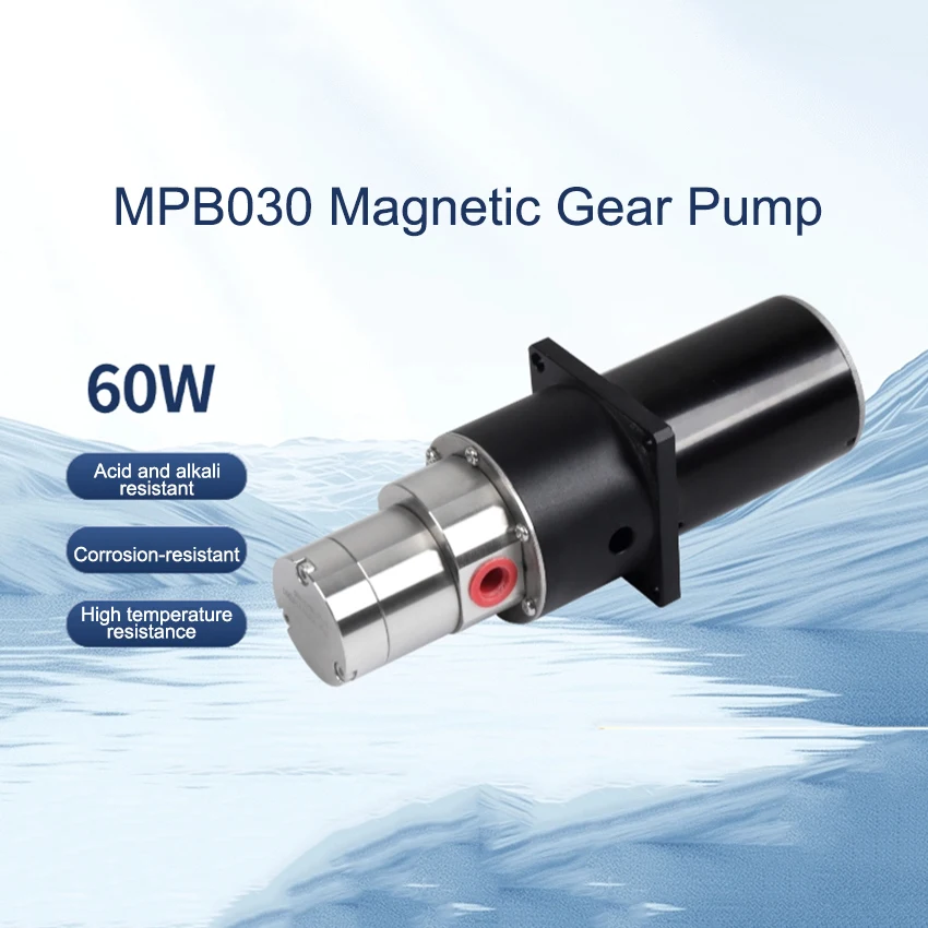MPB030 Electric Magnetic Gear Pump Micro Magnetic Gear Drive Pump Stainless Steel Water Gear Pump Metering Pump 60W 3.5A 24V