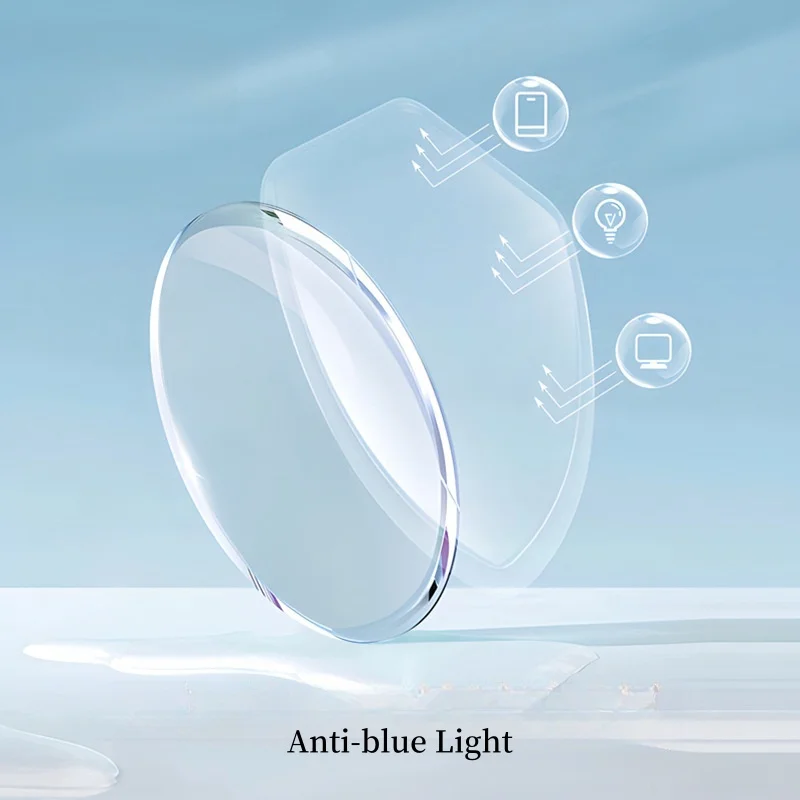 Blue Light Blocking Photochromic Lenses 1.56/1.61/1.67/1.74 Myopia  Hyperopia Office Travel Optical Prescription Lenses  1 Pair