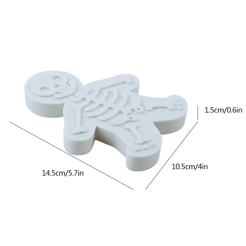 1ฮาโลวีนSkullเครื่องตัดคุกกี้,DIYGingerbread Man Skeletonเครื่องตัดคุกกี้ไอซิ่งคุกกี้ช็อกโกแลตเค้กตกแต่งเบเกอรี่เครื่องมือ