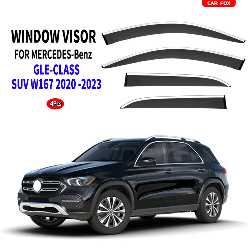 

4Pcs Window Visor For Mercedes Benz GLE W166 W167 C292 C167 Window Sun Awning Rain Shelter Deflector Guards Weather Shield