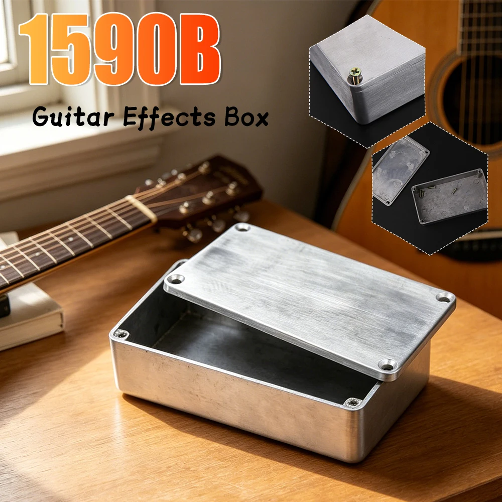 1590B Effects Pedal Enclosure with Screws Aluminum Die- Stomp Box Case Replacement Musical Instrument Kit
