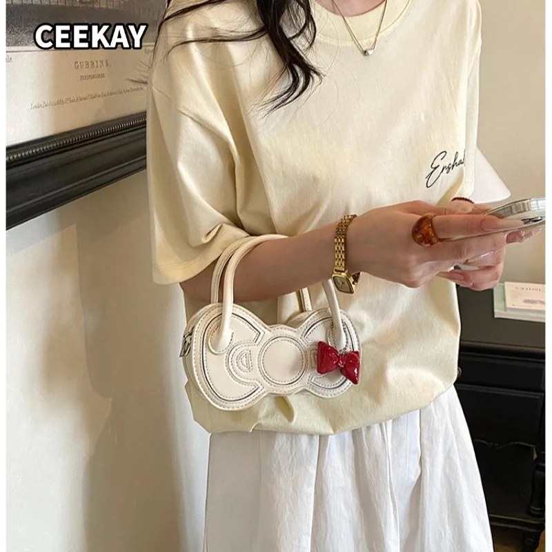 

CEEKAY Multi-color Cute Irregular Crossbody Bag Solid Faux Leather Detail Lightweight Ladies Dating Party Portable Small Handbag