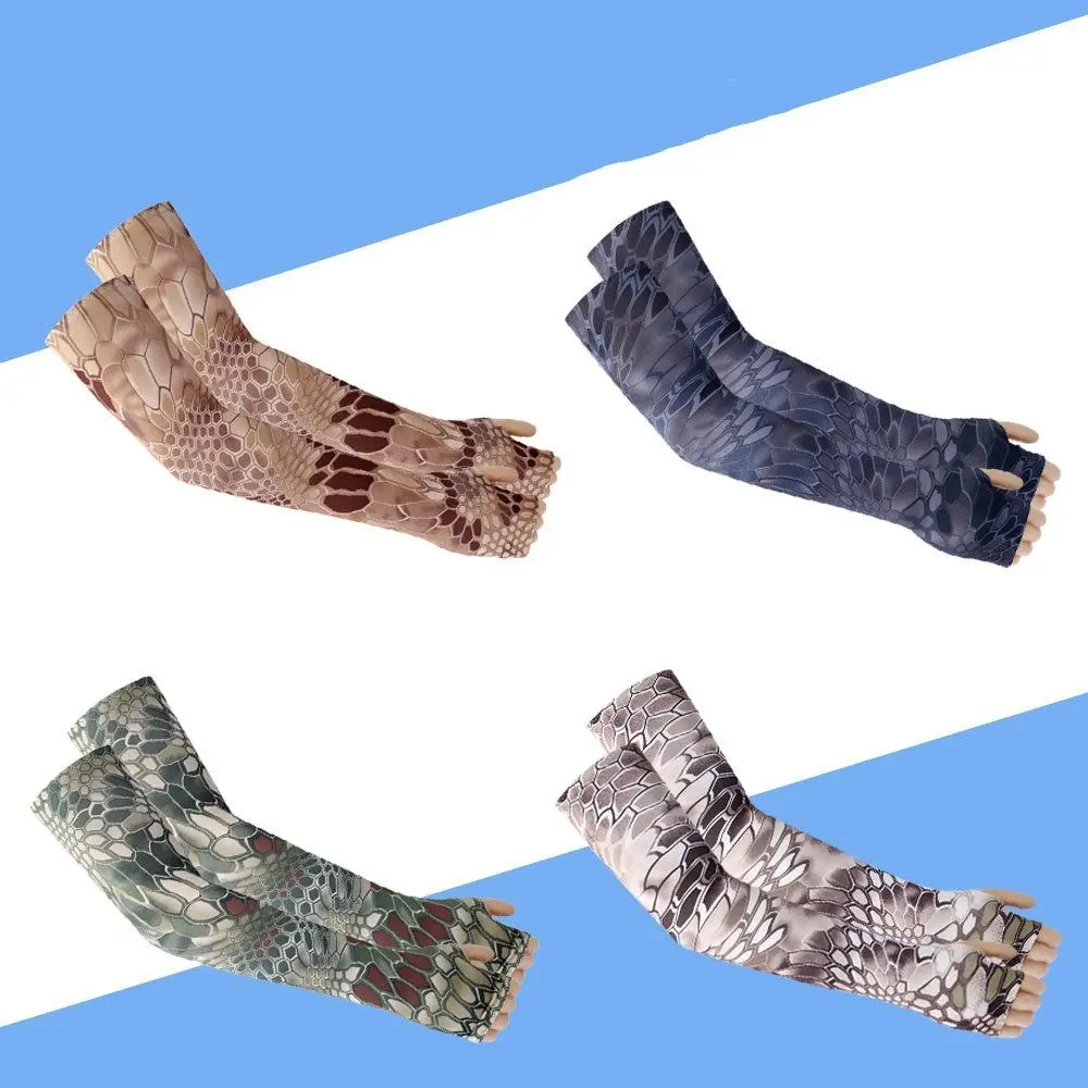 

For Men Running Fishing Driving Long Sleeves Sun Protection Sleeves Camouflage Arm Sleeves Cooling Sleeves Ice Silk sleeve