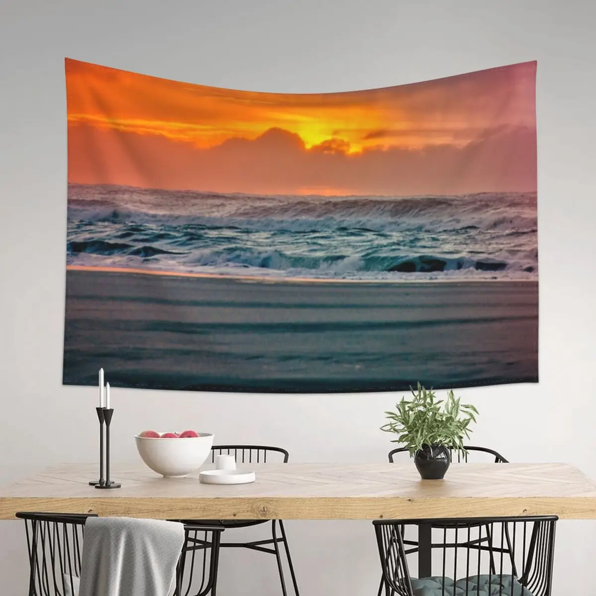 

Ocean Sea Beach Water Clouds at Sunset - Pacific Coast Highway Tapestry Bedroom Decoration Outdoor Decor Tapestry