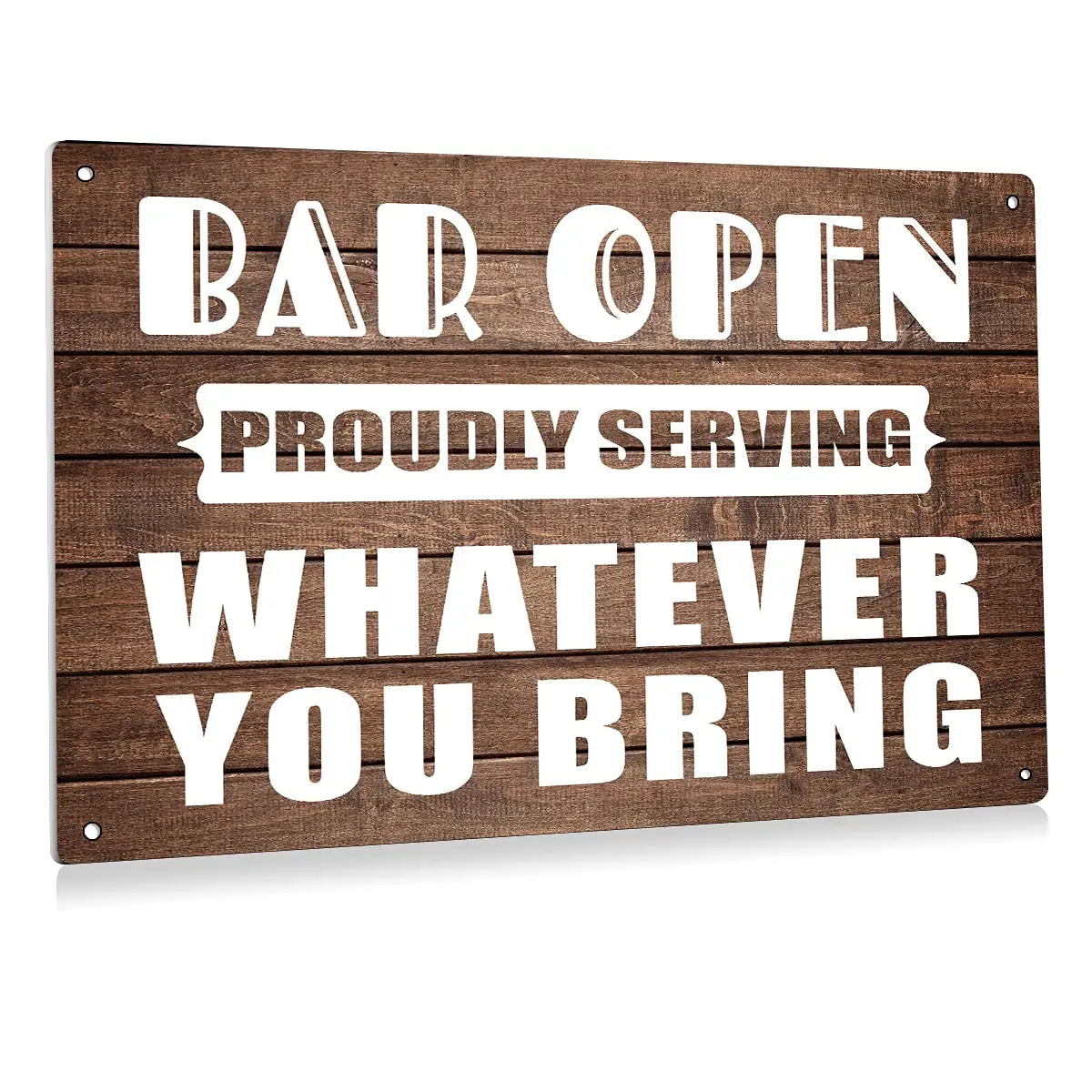 Retro Bar Open Proudly Serving Metal Tin Sign Wall Decor Rustic Coffee Sign for Home Café Bar Country Decor Gifts