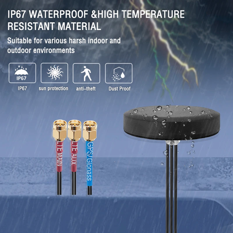 Low Profile GPS Glonass LTE Antenna 3 In1 Combo Antenna, Antennas for Cellular LTE and GPS Screw Mount
