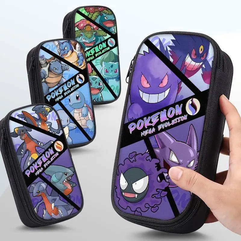 

Pokémon Large-capacity Pencil Bag Junior High School Students Stationery Box Pencil Bag Cartoon Anime Boys Canvas Pencil Case