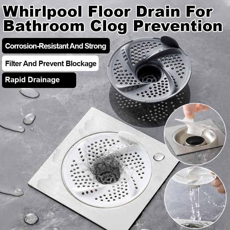 

3Pcs/Set Vortex Bath Drain Cover Hair Catcher Anti Clog Bathroom Drain Cover Anti Odor Bathroom/Shower/Floor Drain Cover