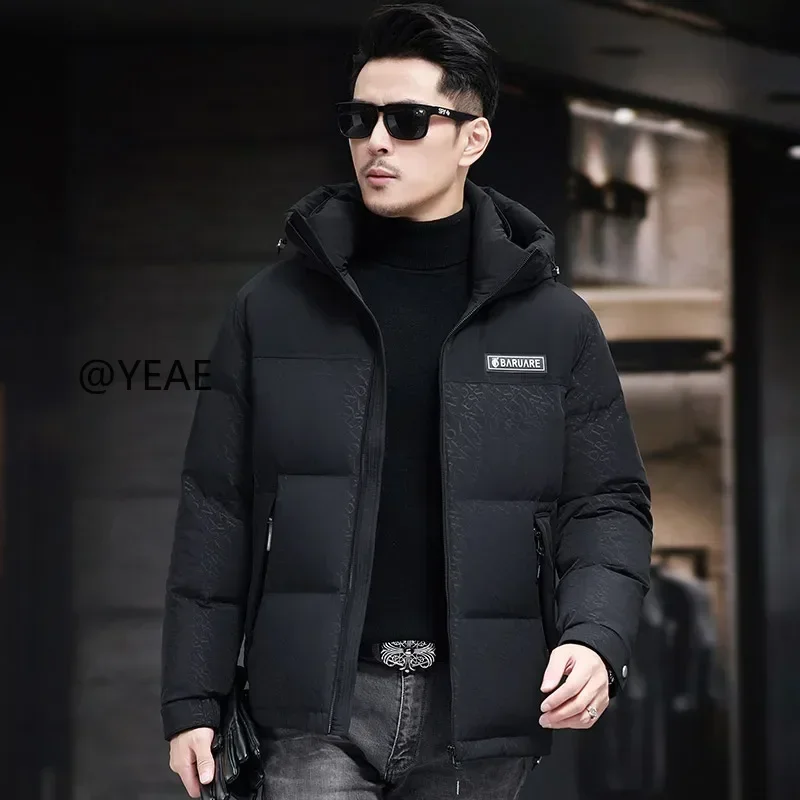 YEAE Designer Clothes Men Duck Down Short Lightweight Men's Down Jacket Luxury Padding Padded Jacket Male Cold Coat for Winter