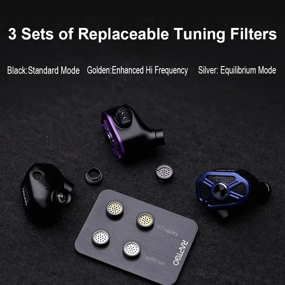 2DD + 2BA + 1 PZT IEM سماعات داخل الأذن سماعات أذن HiFi سماعات رأس سلكية 2pin كابل قابل للاستبدال RAPTGO BRIDGE سماعة أذن هجينة #5