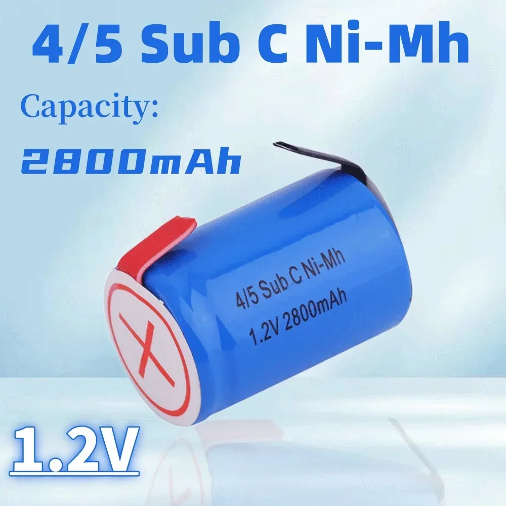 100% New 4/5 SC Sub C Hoge Ontlading 1.2V 2800mAh oplaadbare Ni-Mh Battery Met Lassen Tabs