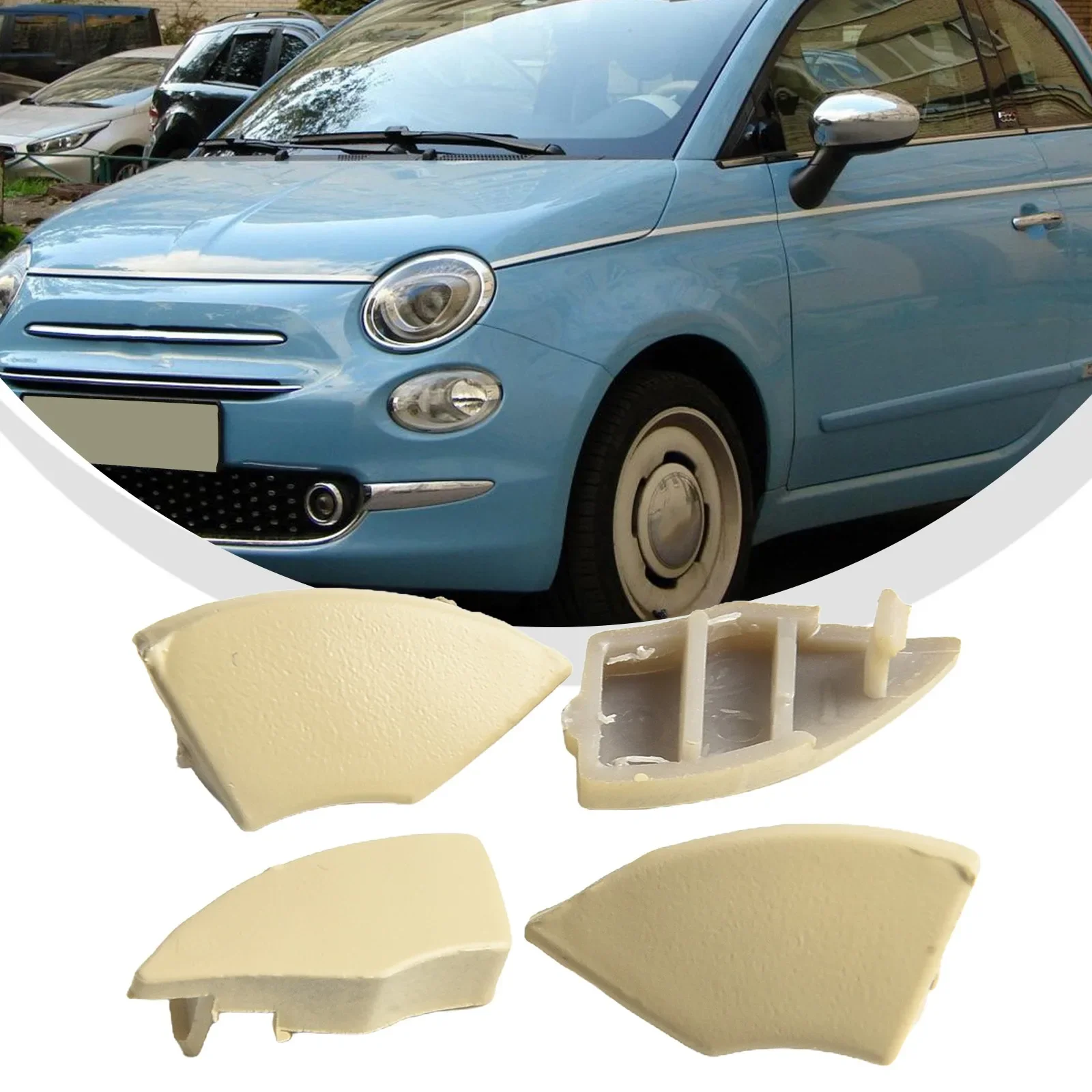 4Pcs Beige Buttons Trim Cove For Fiat 500 Radio From 2008-on Radio Cd Button Buttons Beige Trim  Cover Removal Interior Accessor