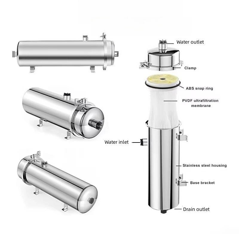 

1000 L/H Whole House Water Treatment Appliances SS 304 Housing Washable Membrane Stainless Steel UF Water Filter for Home
