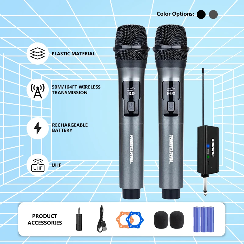 Pyle Wireless Dual Handheld Dynamic Microphone Karaoke Microphone with