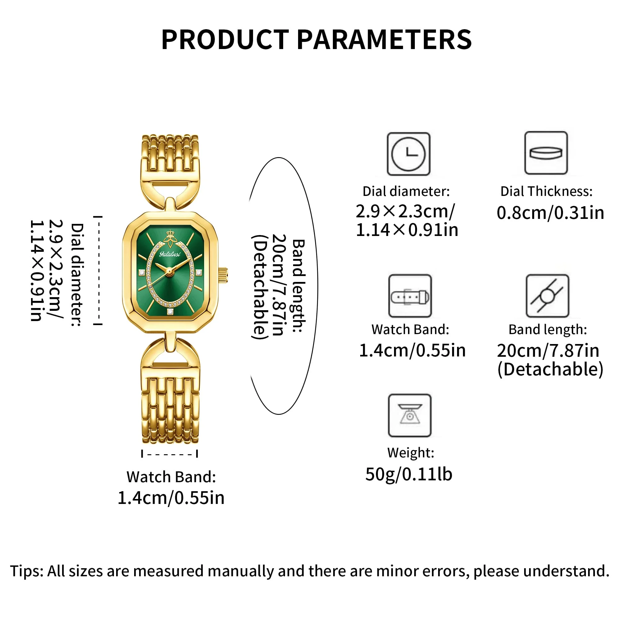 YaLaLuSi Retro square-faced, affordable luxury, minimalist bracelet watch – a compact and elegant business-style quartz watch view 2