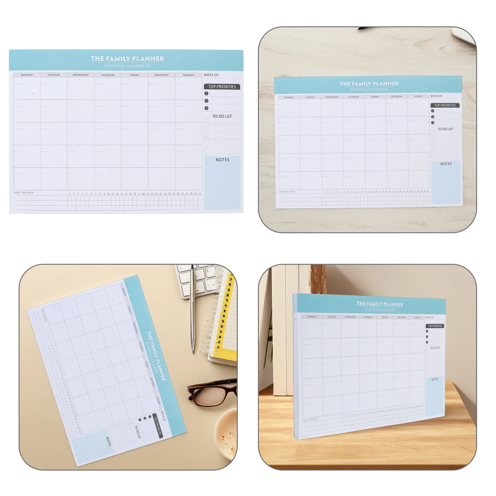 

Large Monthly Planner Notepad Smooth Writing Task Schedule Tracker for Students Teachers Daily Agenda Checklist Notebook ganiser