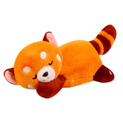 Kawaii Stuffed Anime Figure Doll Turned Red Panda Plushie Doll Fluffy Hair Red Raccoon Animals Hug Throw Pillow Kids Gift