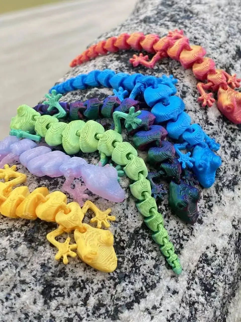 Mehrfachpackung bunter 3D-Gecko-Wanddekorationen - Bedruckte Wohnaccessoires für Raumdekoration & Weihnachtsgeschenke - Zufällige Farben – Detail 7