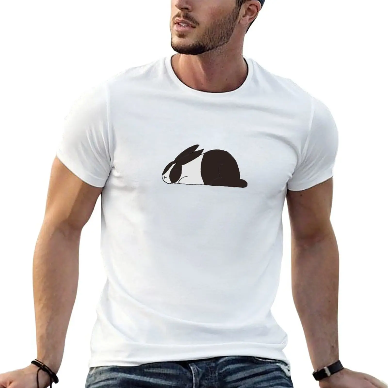 

Sleeping Dutch Rabbit T-Shirt black cotton t-shirt plain for man package t shirts for man cotton mens graphic t shirts T-shirt