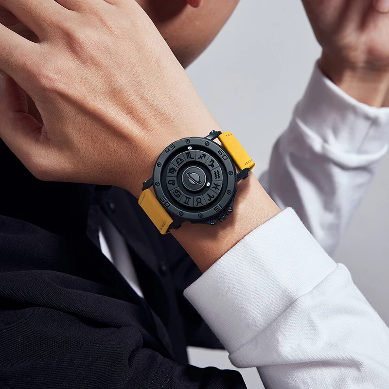 DOM Hot selling 1733 New Magnetic Watch Men's Luxury Leather Strap Designer  Watch Men's Constellation Casual Quartz Watch